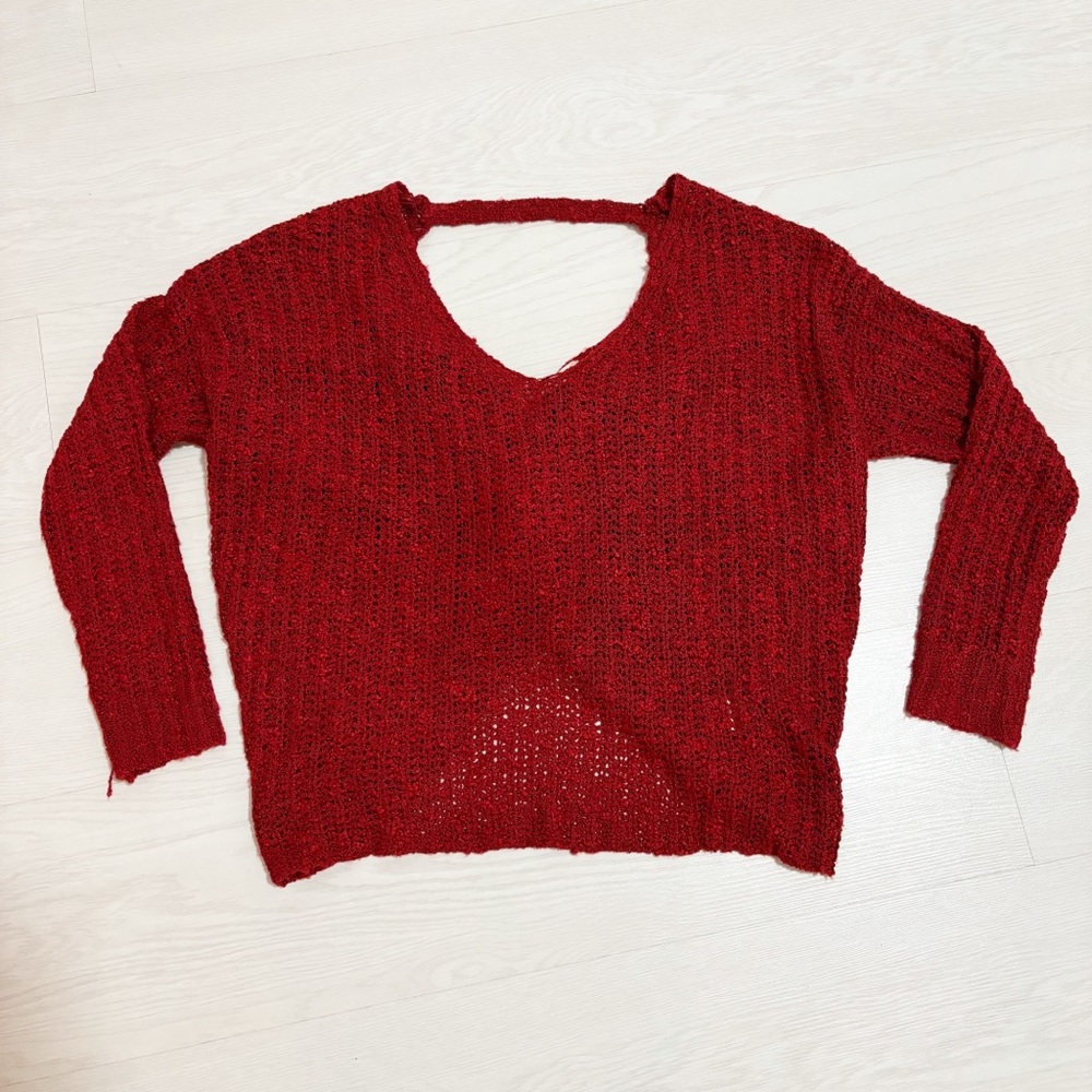 Altar'd State Sweater Womens Size Small/Medium Twist Back V-Neck Cozy‎